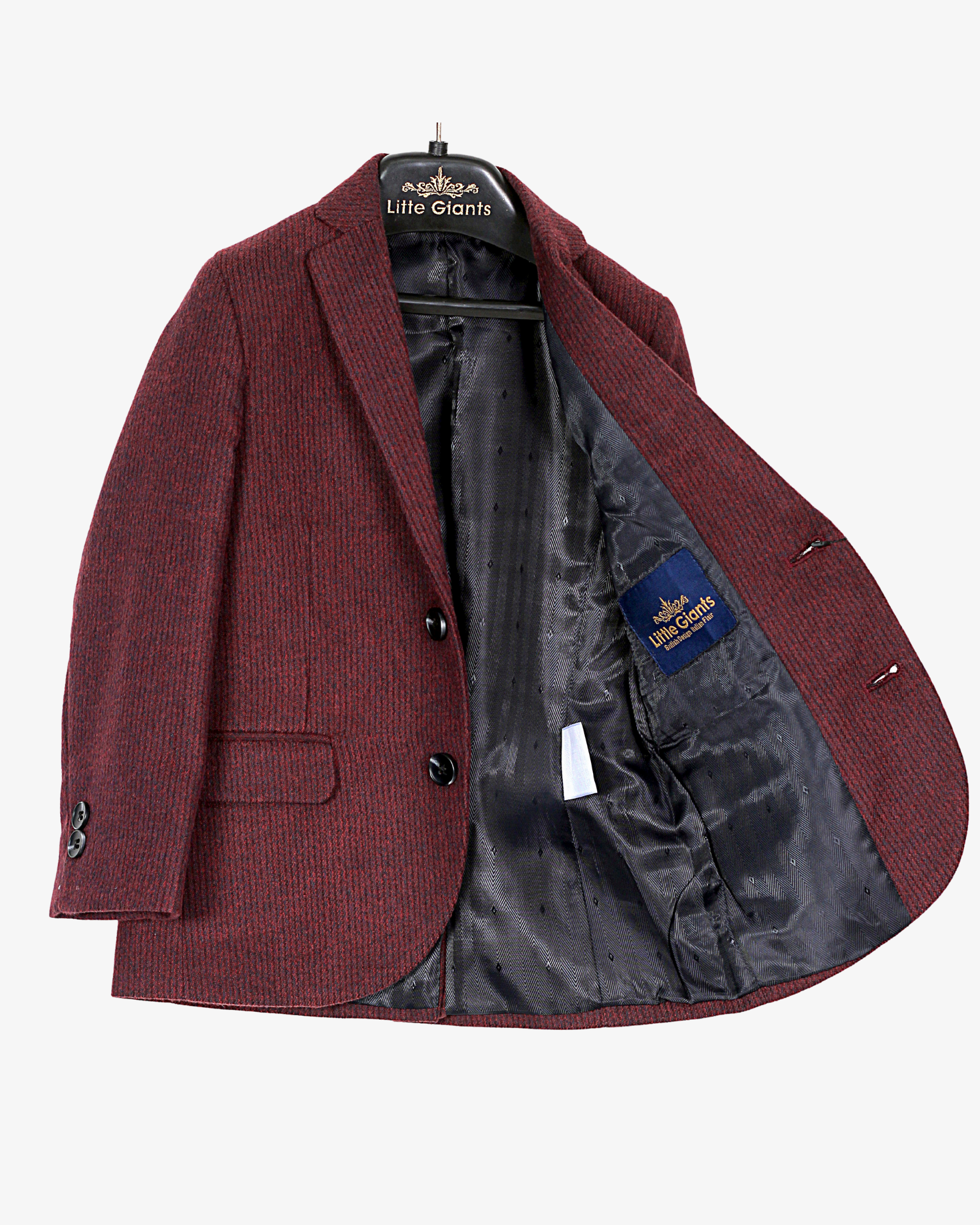 Burgundy Tweed Blazer for Boys — Blazers for Boys — View 6 | Little Giants