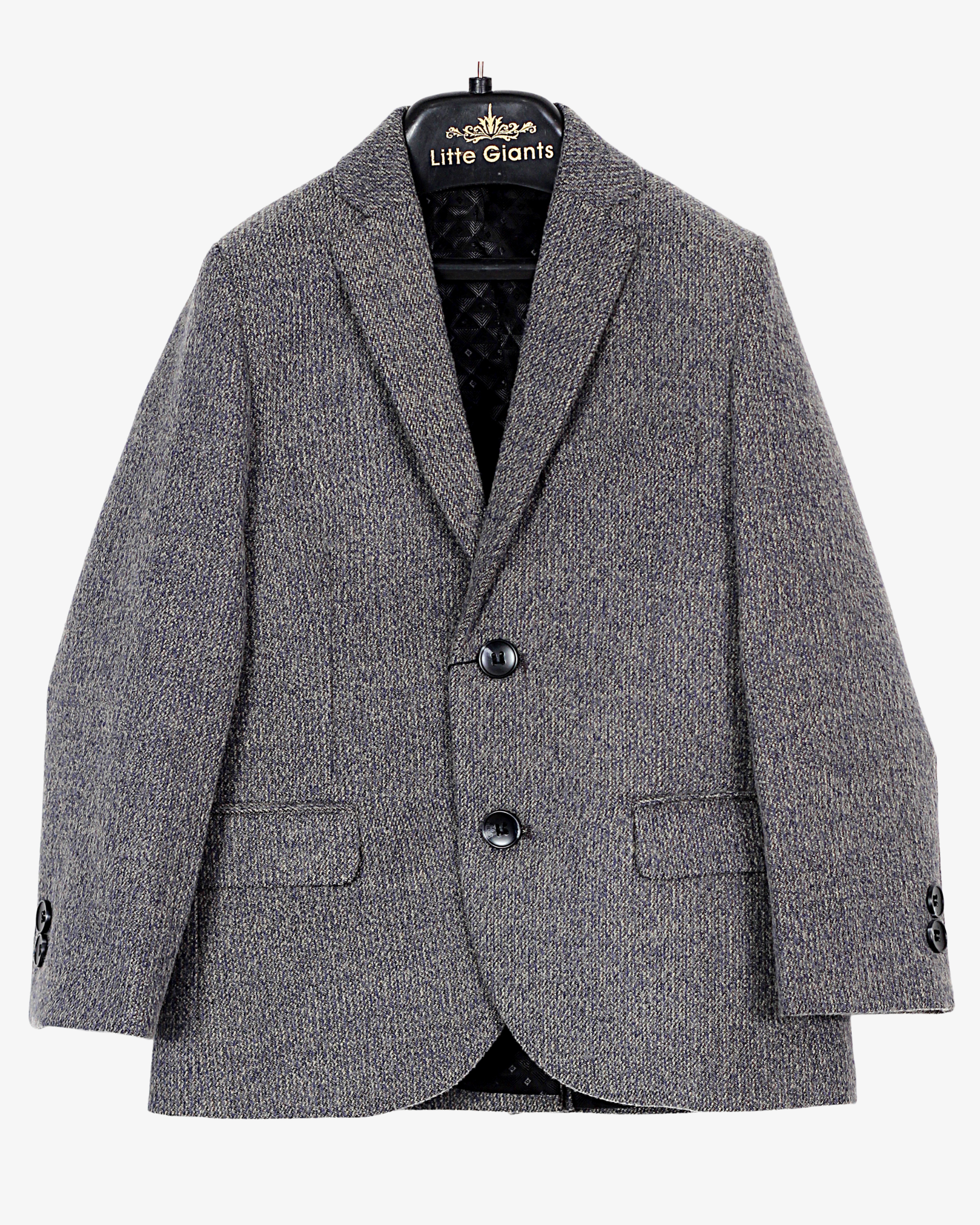 BLACK TEXTURED BLAZER