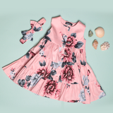 Light Pink Casual Frock girls casual frock front view — Little Giants