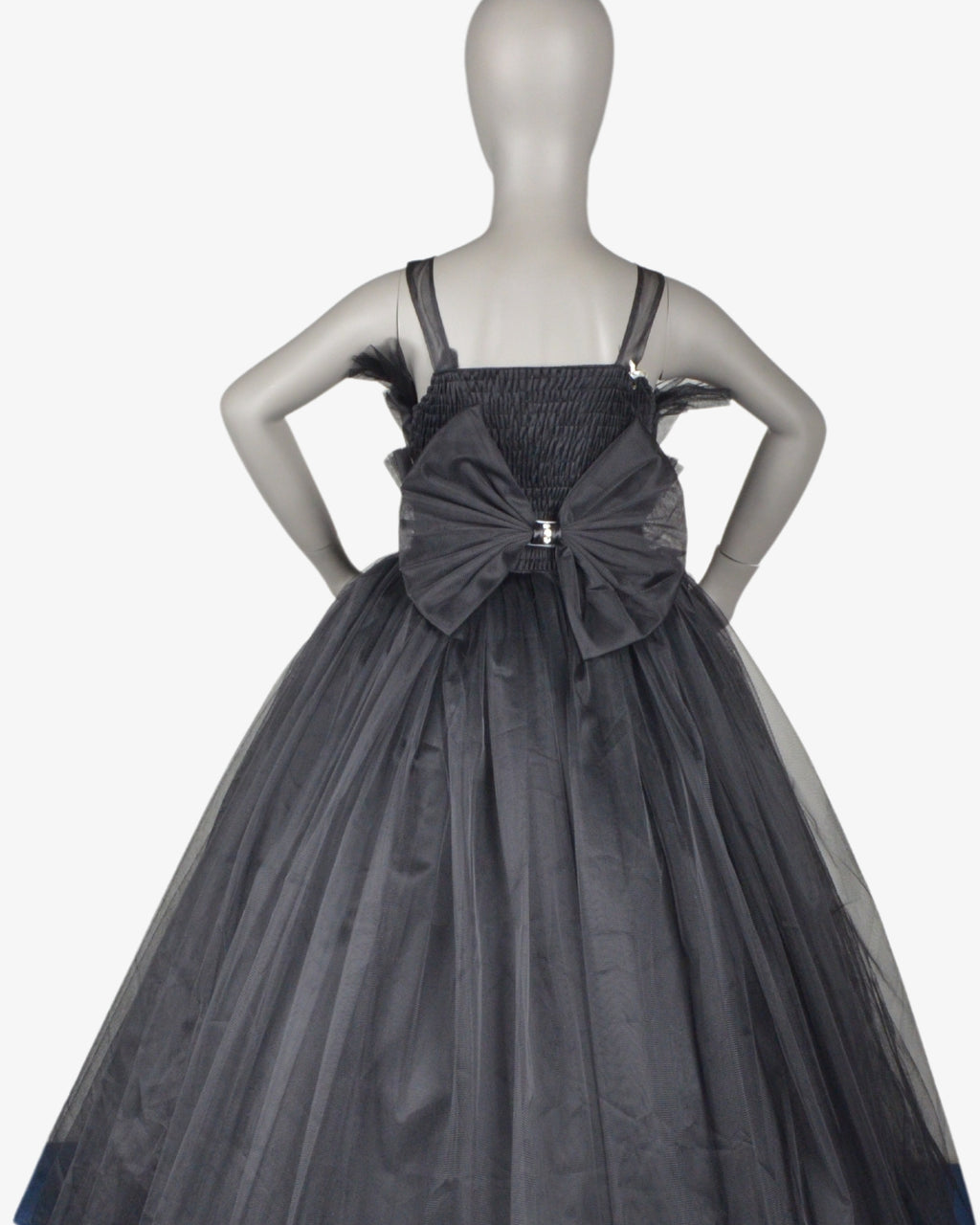 Dark Grey Flamingo Dress girls party frock full length — Little Giants