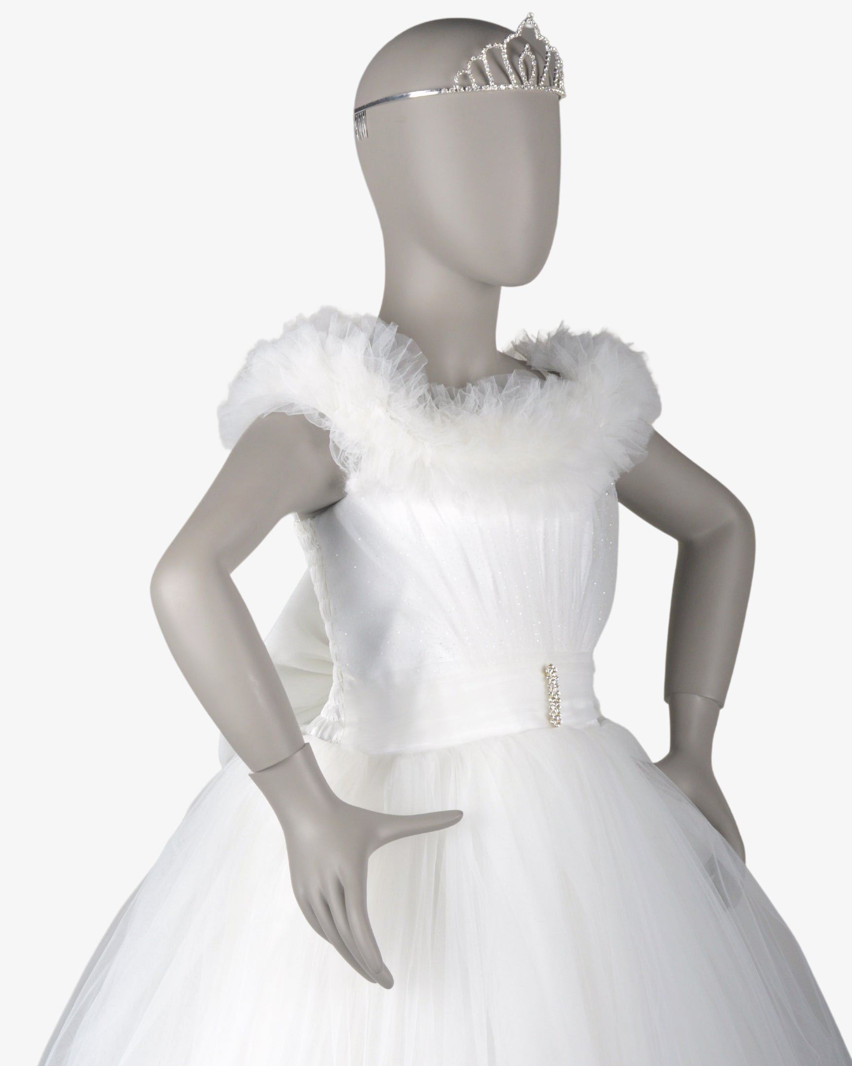Snow White Diva Dress girls party frock side profile — Little Giants