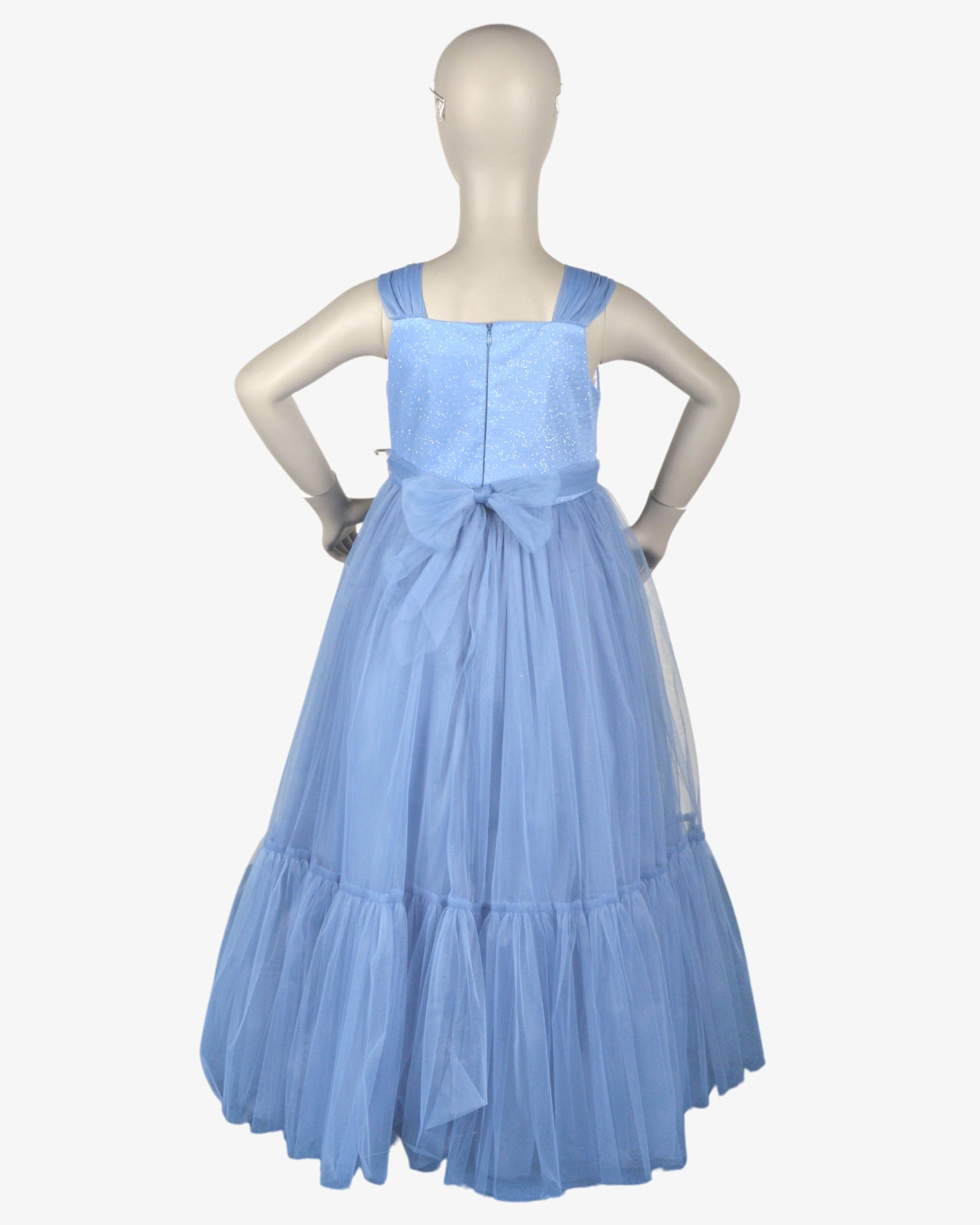 Azure Bella Dress girls party frock full length — Little Giants