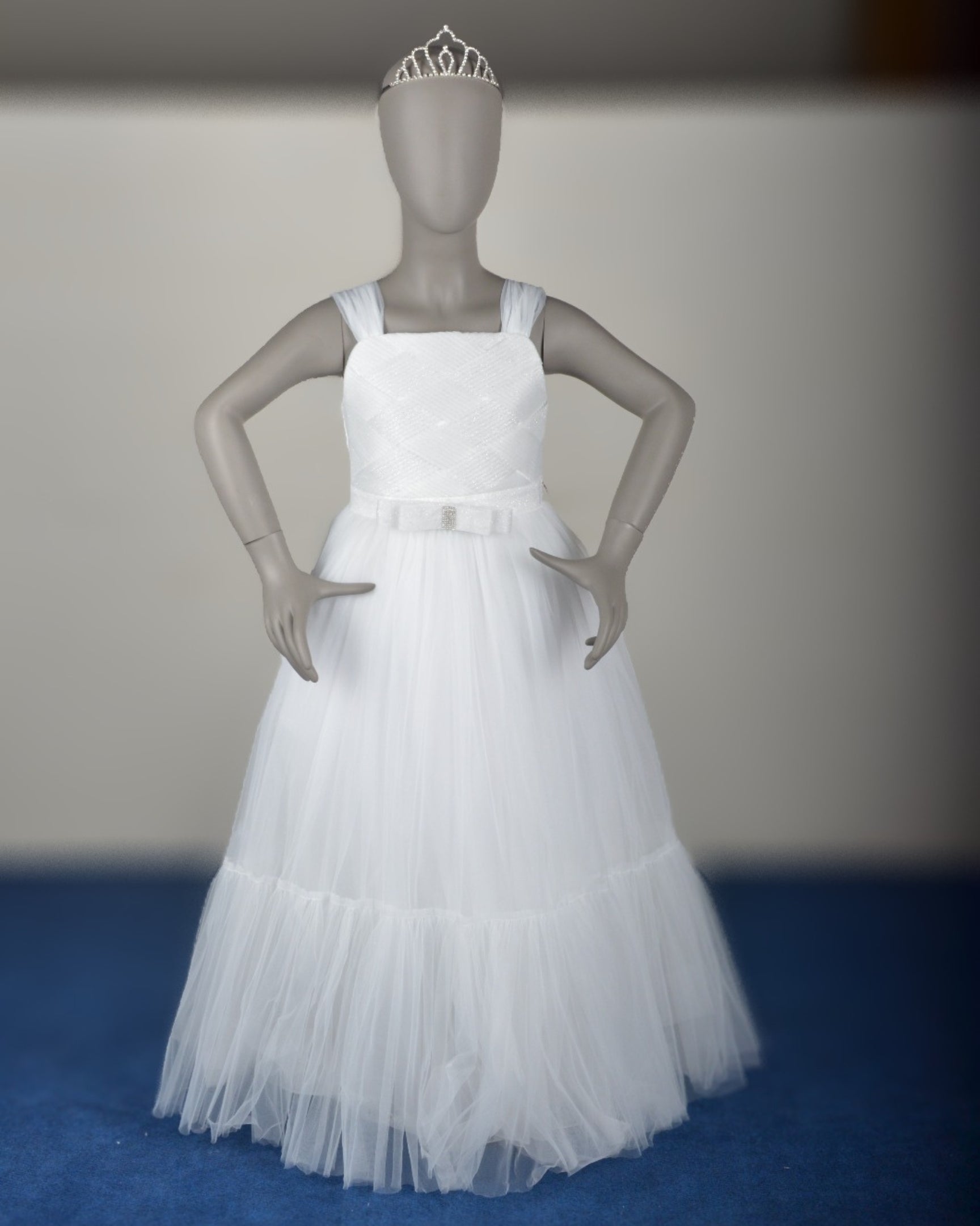 Pearl Bella Dress girls party frock three-quarter angle — Little Giants