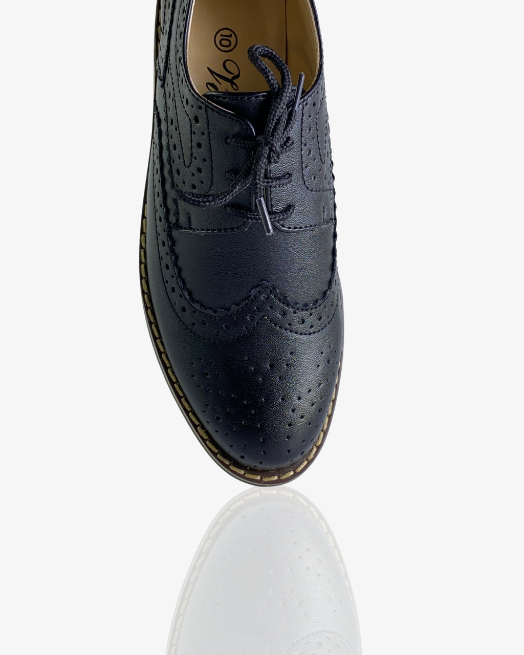 Classic Black Wingtip Brogue for Boys — Shoes for Boys — View 2 | Little Giants