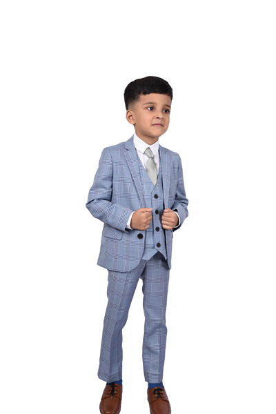 LIGHT BLUE CHECK SUIT
