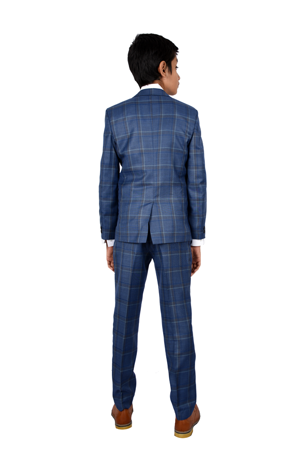 BLUE & BROWN CHECK SUIT
