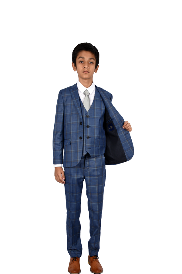 BLUE & BROWN CHECK SUIT