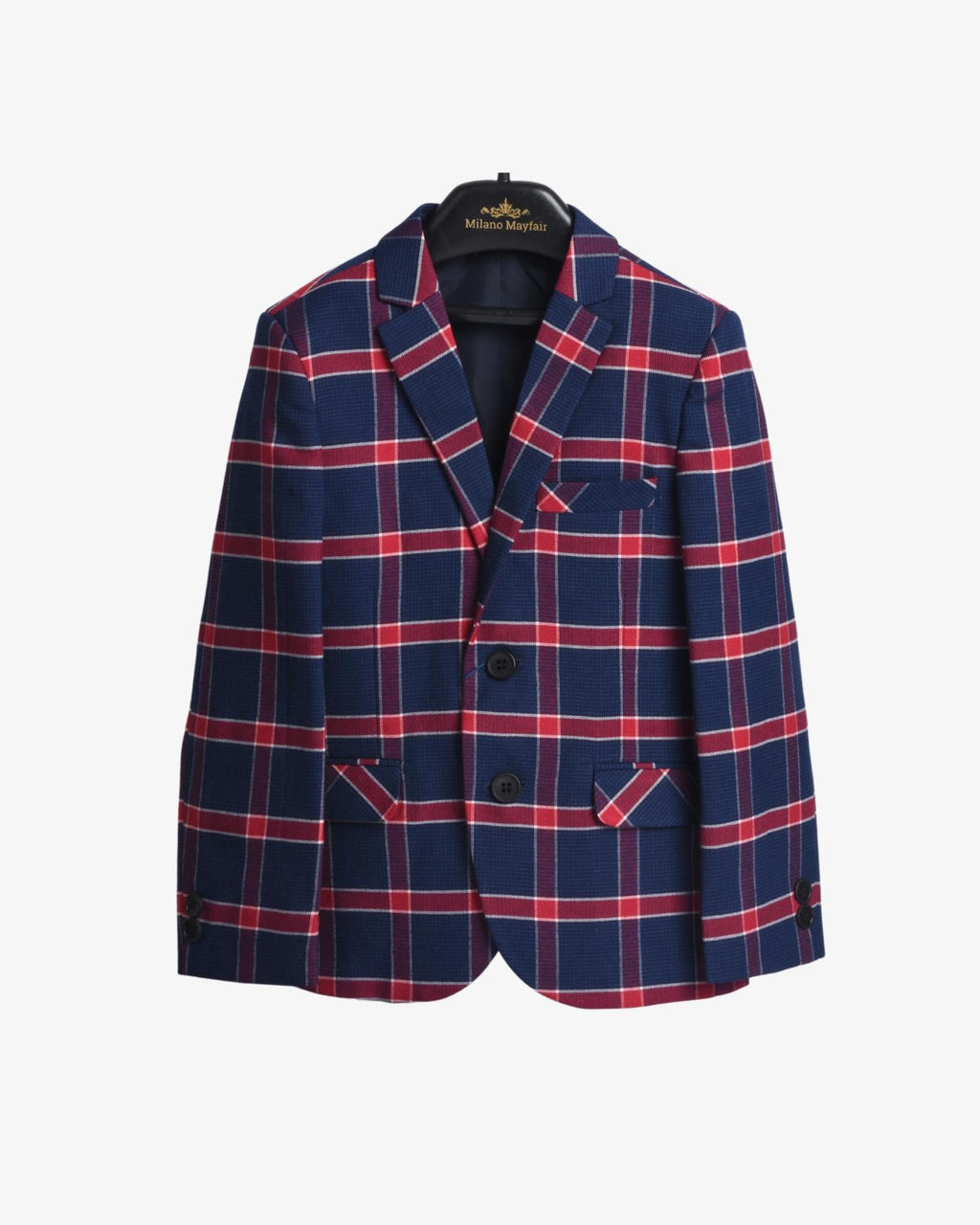 BLUE & RED PLAID BLAZER