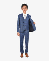 BLUE & BROWN CHECK SUIT