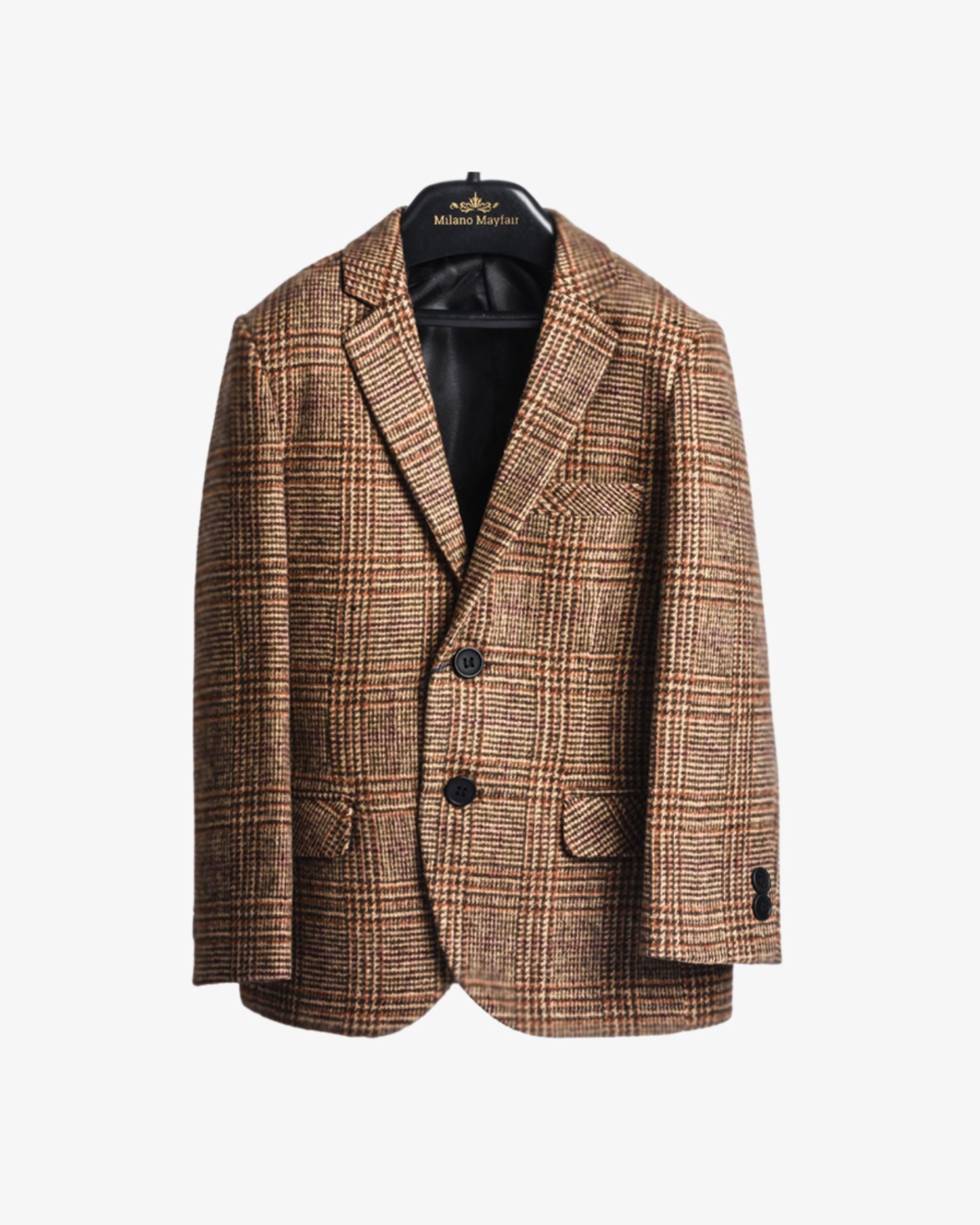 Light Brown Plaid Blazer for Boys — Blazers for Boys — View 5 | Little Giants